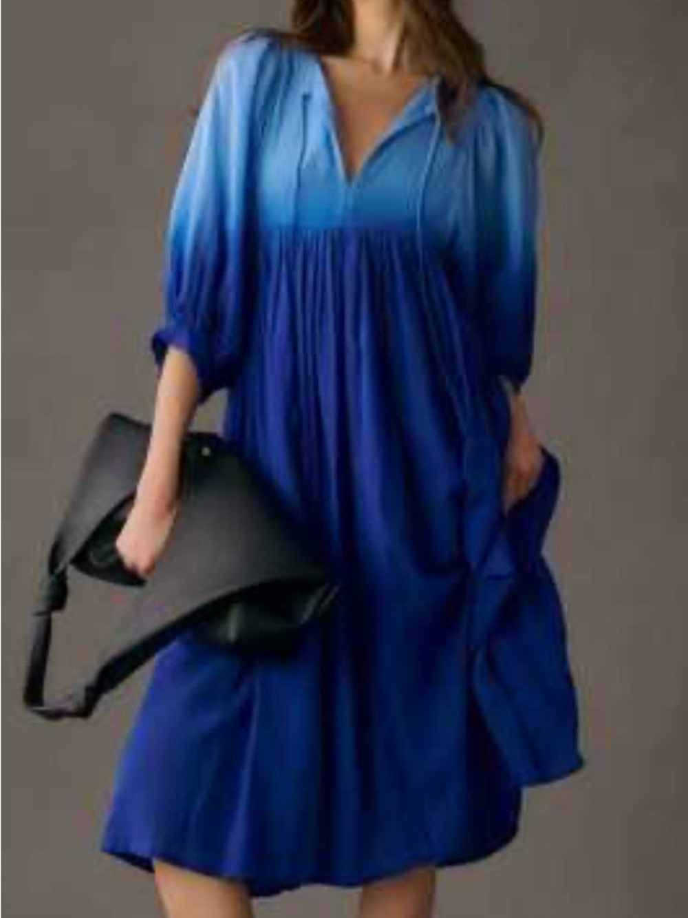 Sundry Blue Ombre V-Neck Women's Dress